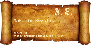 Makszim Rozália névjegykártya