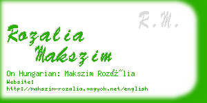 rozalia makszim business card